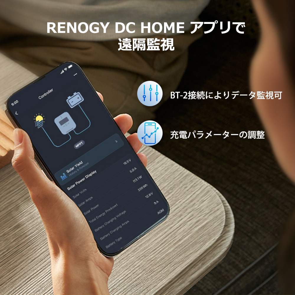 【2023新商品】レノジー RENOGY 昇圧ブースト チャージコントローラー MPPT 36V/48V自動認識 10Amp 走行距離増加  保護機能あり サブバッテリーに適用