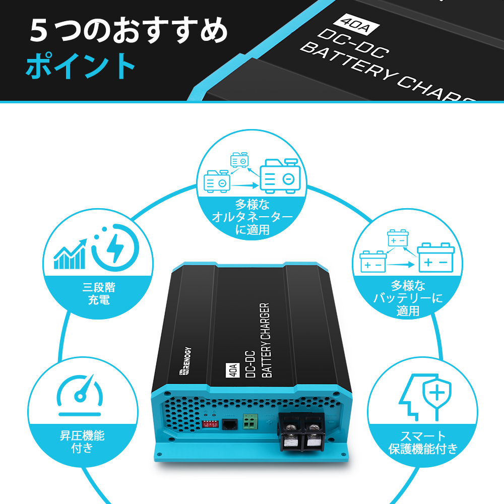 RENOGY レノジー 走行充電器 アイソレーター 12V 40A サブバッテリー