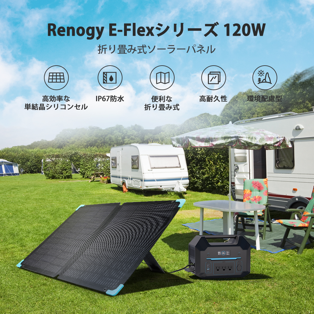 ソーラーパネル 折り畳み式太陽光パネル 120W 高転換率ソーラー ポータブル電源 薄型軽量 携帯便利 IP67防水等級 直列並列可能 RENOGY  レノジー : rsp120ef-jp : renogystore - 通販 - Yahoo!ショッピング