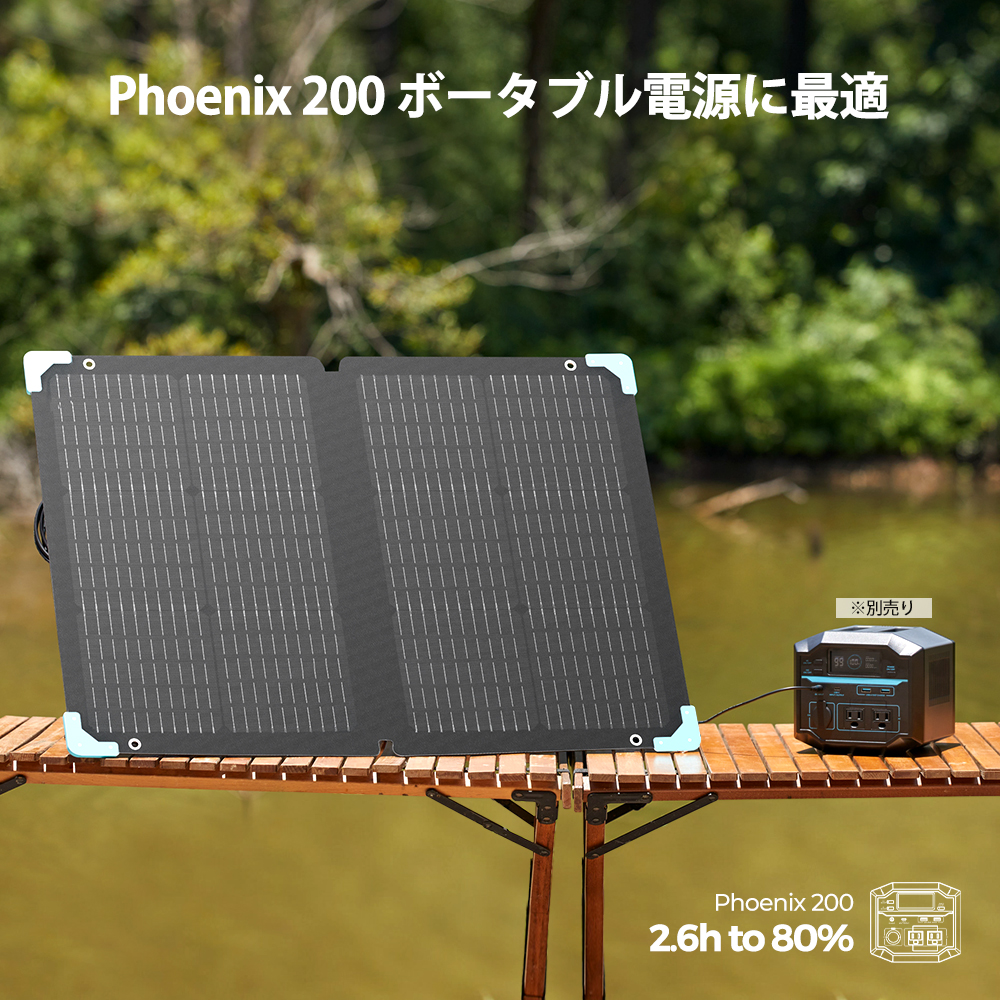 ソーラーパネル 折り畳み式 太陽光パネル 80W ソーラーチャージャー ポータブル電源 折りたたみ式 高変換効率 超薄型 防災 RENOGY レノジー