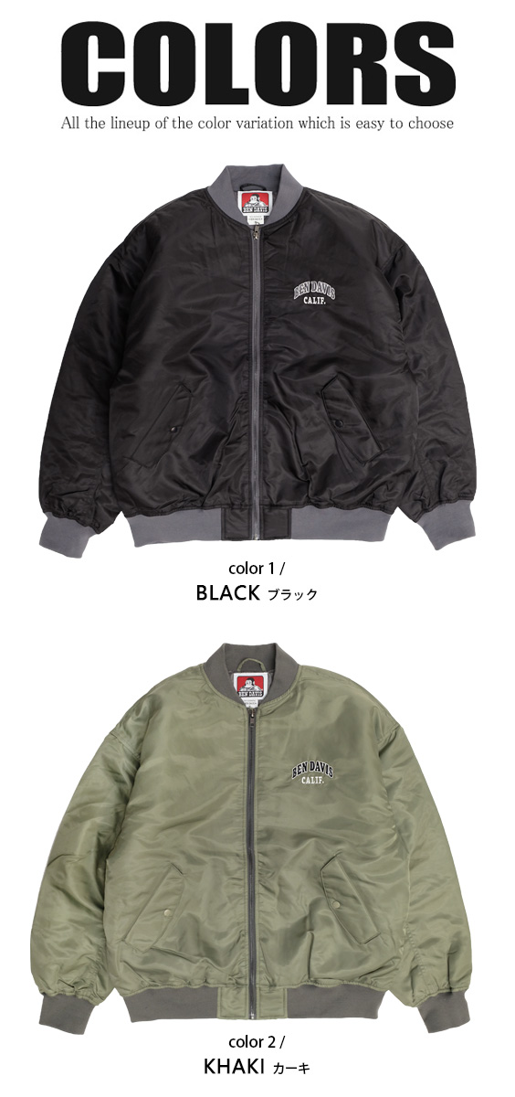 BEN DAVIS（ベンデイビス） BEN DAVIS MA-1 2022AW カレッジロゴ