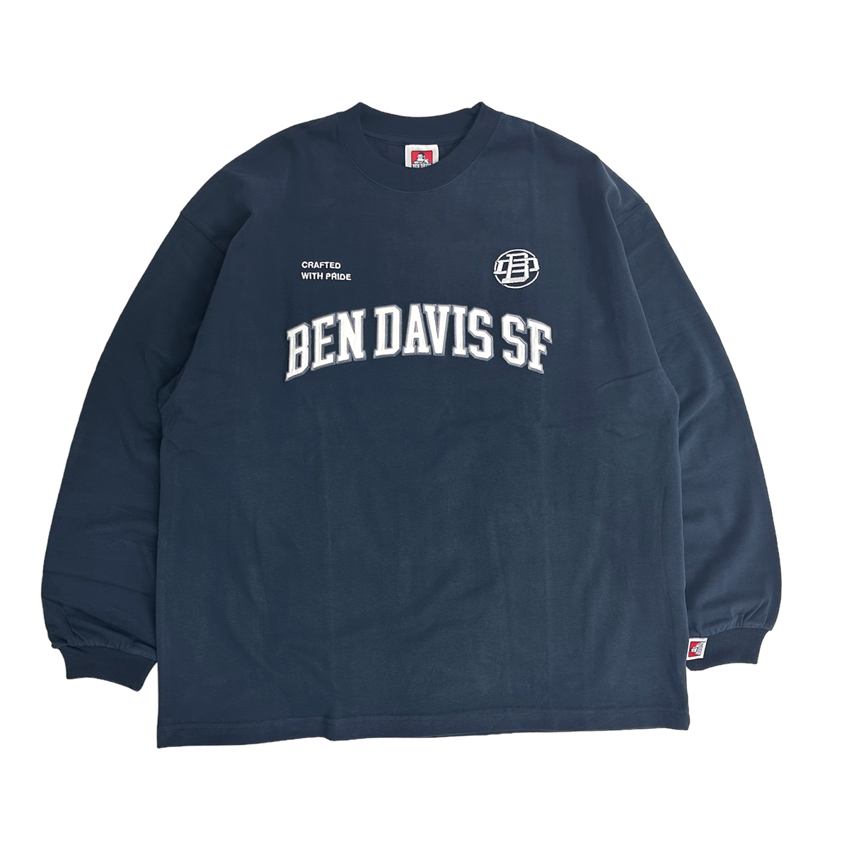 BEN DAVIS Tシャツ ベンデイビス 2024 カレッジロゴ ワッペン 刺繍 ワイド 長袖Tシャツ メンズ ロンT BEN-2101｜renovatio｜04