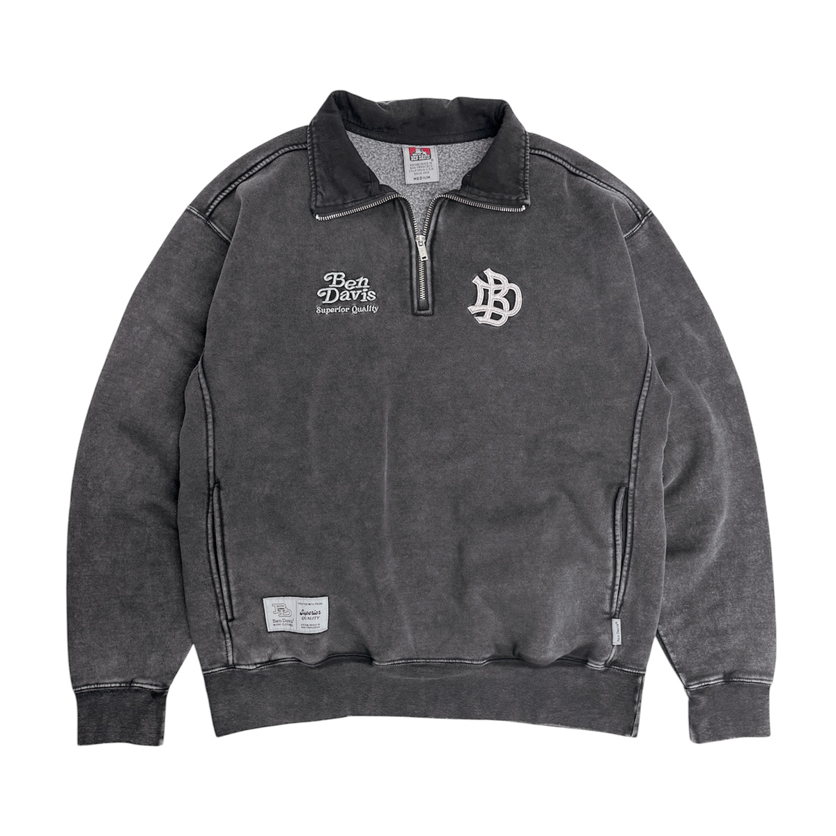 BEN DAVIS（ベンデイビス） スウェット ウォッシュ加工 ハーフジップ