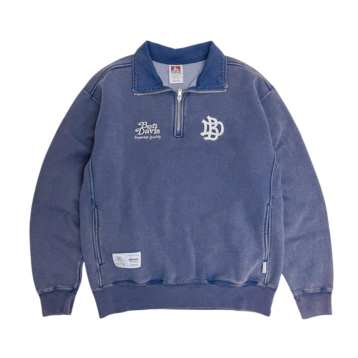 BEN DAVIS（ベンデイビス） スウェット ウォッシュ加工 ハーフジップ