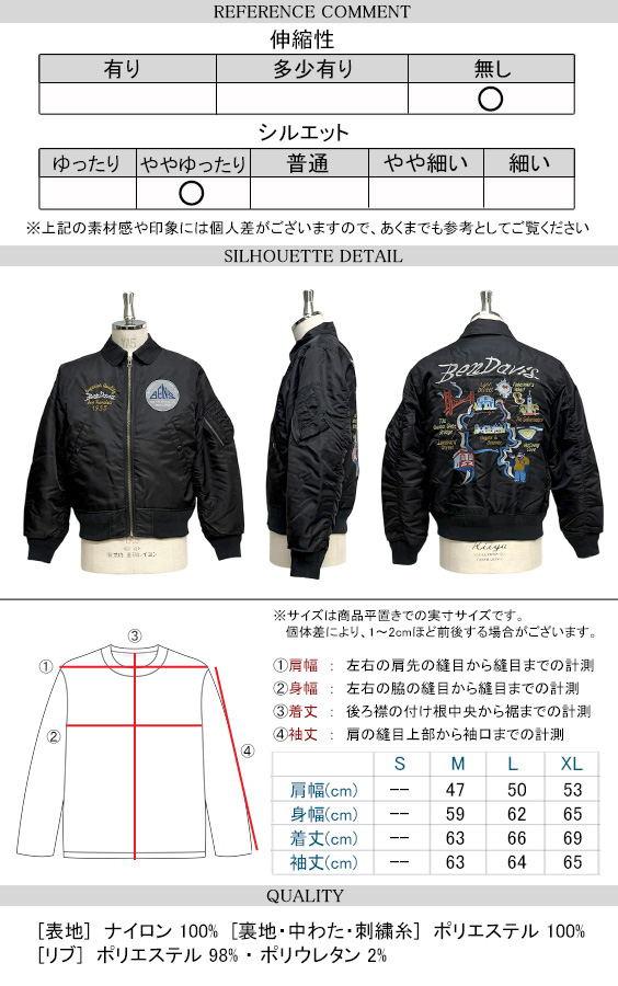 BEN DAVIS（ベンデイビス） フライトジャケット ワッペン 襟付き