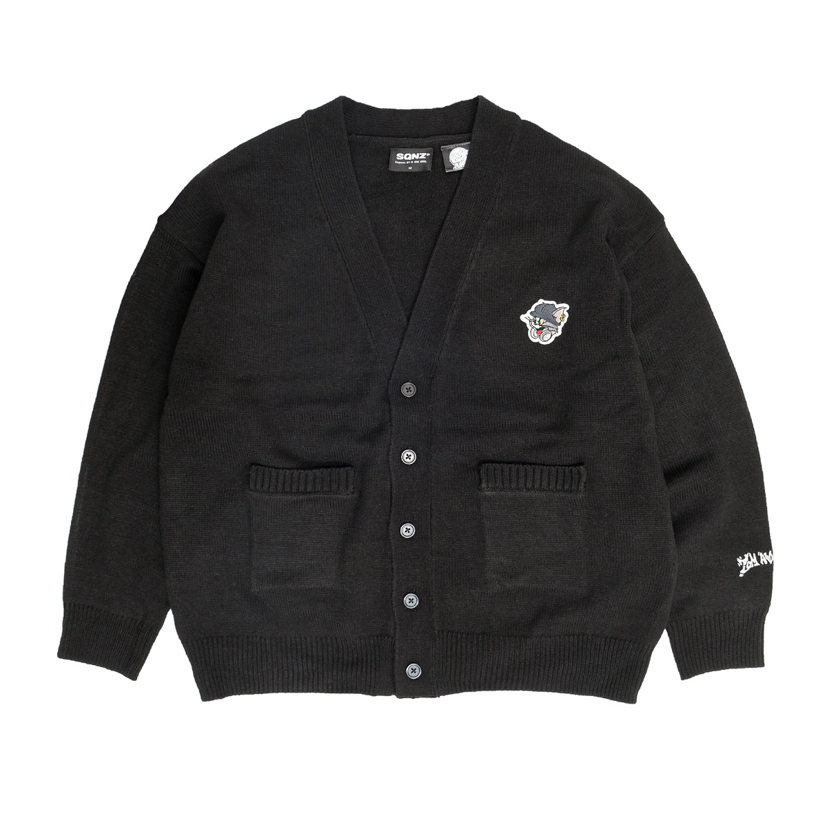 トムとジェリー カーディガン TOM and JERRY SEQUENZ 2023 ワンポイント ワッペン ニット カーデ トムジェリ CAL ...