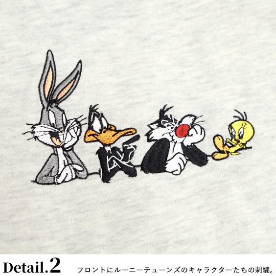 ルーニー・テューンズ スウェット LOONEY TUNES イラスト 刺繍 クルーネック トレーナー スエット 裏毛 キャラクター トップス  ユニセックス CSL-145