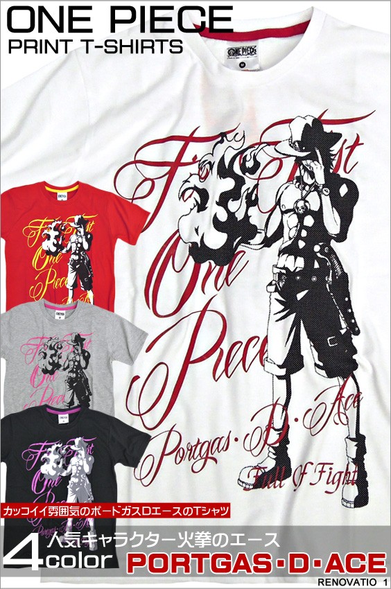 ONE PIECE Tシャツ エース ワンピース グッズ 白ひげ海賊団火拳