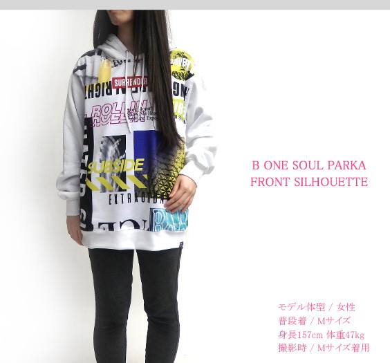 b-one-soul パーカー BOXロゴ プリント 転写柄 ビーワンソウル