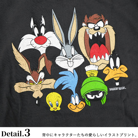 ルーニー・テューンズ パーカー LOONEY TUNES キャラクター バックプリント スウェットパーカー ロゴ プルオーバー スエット 裏毛  トップス PKL-398