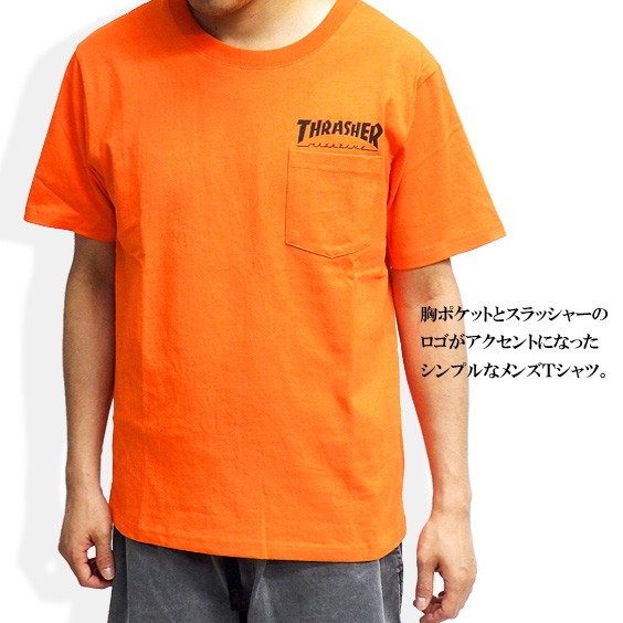 THRASHER Tシャツ 胸ポケット 半袖Tシャツ メンズ スラッシャー