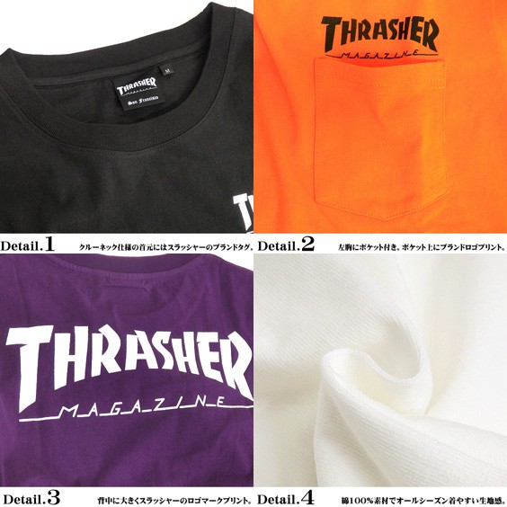 THRASHER（スラッシャー） THRASHER Tシャツ 胸ポケット 半袖Tシャツ