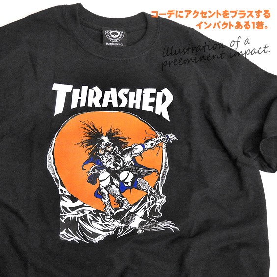 THRASHER Tシャツ Pushead スラッシャー パスヘッド Skate Outlaw 半袖