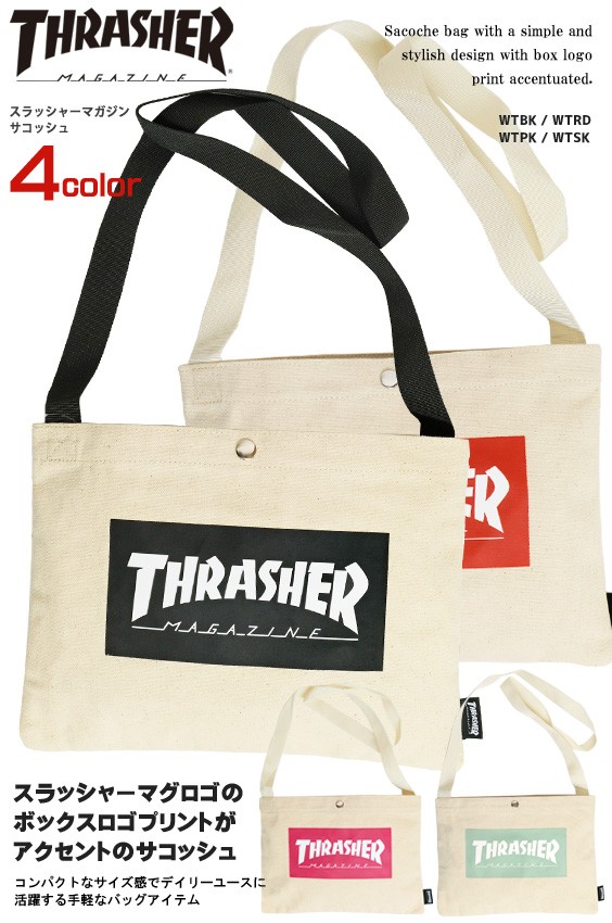 THRASHER バッグ スラッシャー サコッシュ マグロゴ ボックスロゴプリント ショルダーバッグ 男女兼用 THRASHER-THR-134 thrasher-thr-134:RENOVATIO 通販 