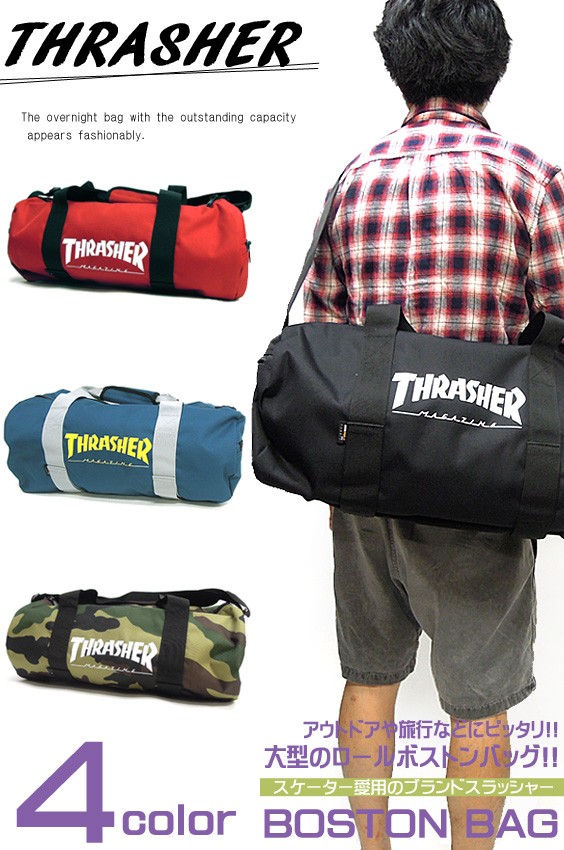 ロールボストンバッグ THRASHER スラッシャー ショルダーバッグ スケーター ロールバッグ 商品番号 THRASHER-THRPC-601