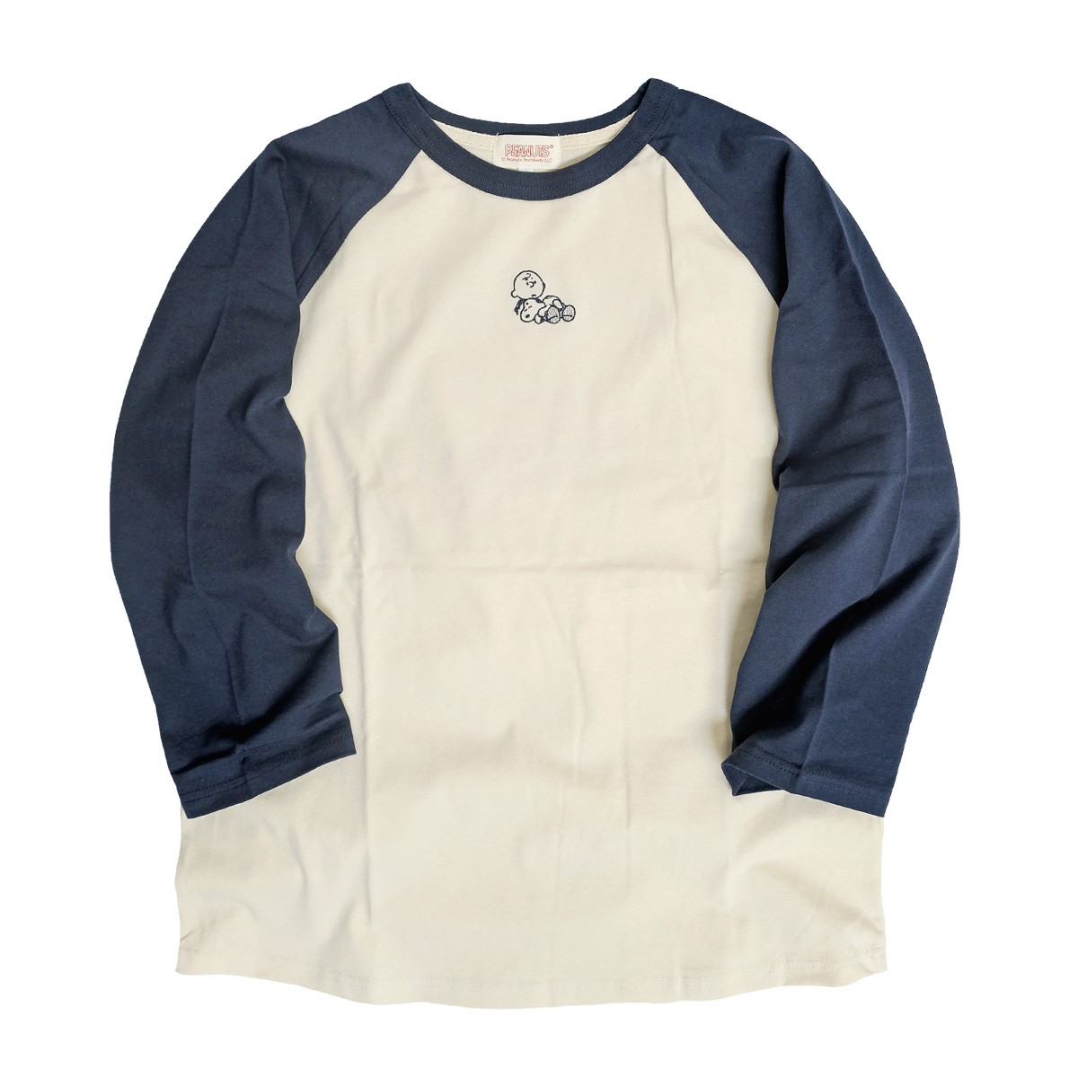 PEANUTS スヌーピー Tシャツ SNOOPY 刺繍 ラグランTシャツ クルー