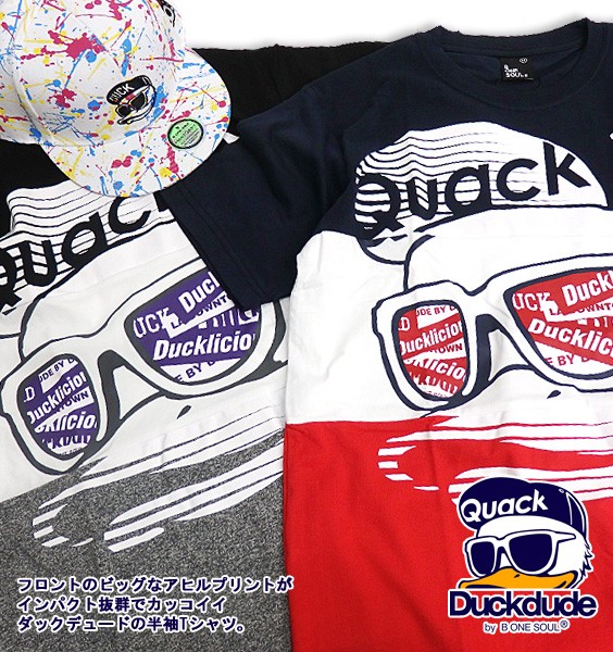 DUCK DUDE Tシャツ ビッグアヒルフェイス プリント ダック