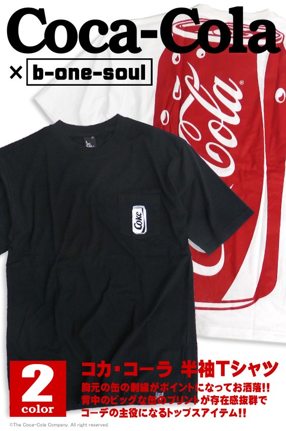 コカ・コーラ Tシャツ 胸ポケット付き 半袖Tシャツ Coca-Cola 缶