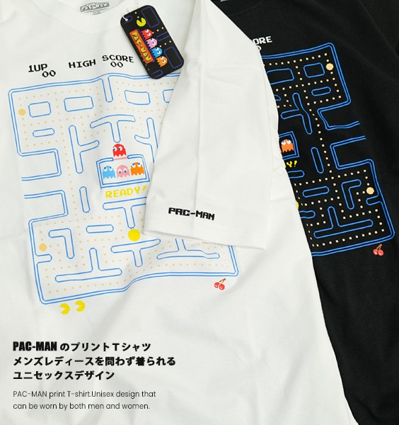 PAC-MAN Tシャツ パックマン プリント ビッグシルエットTシャツ メンズ