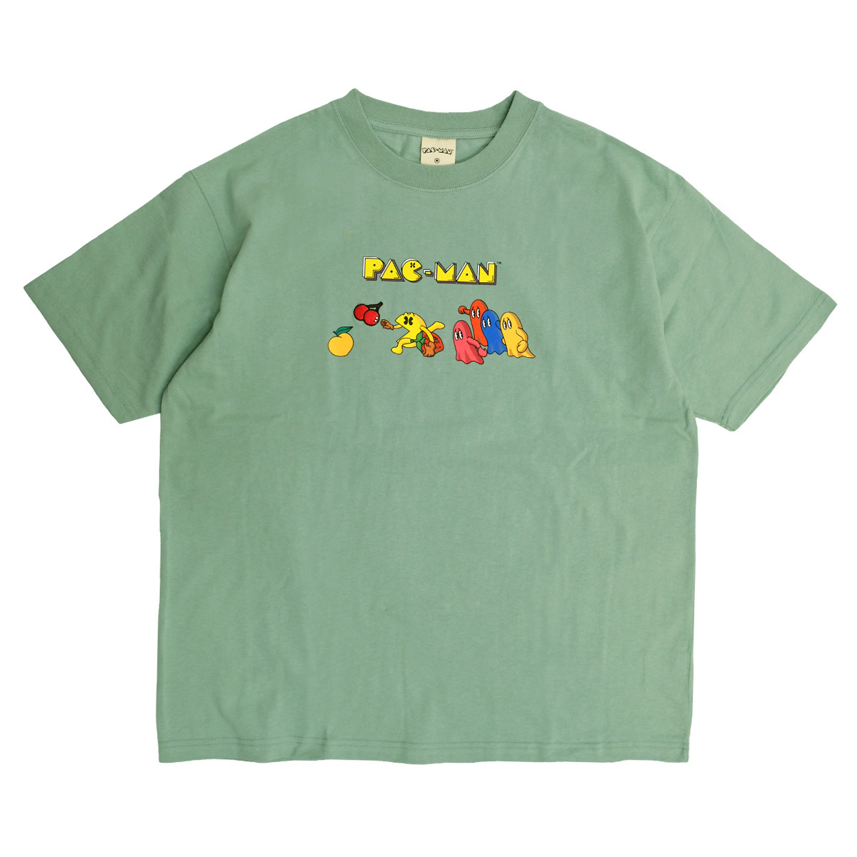 PAC-MAN Tシャツ パックマン レトロ プリント 刺繍 半袖Tシャツ ワイド