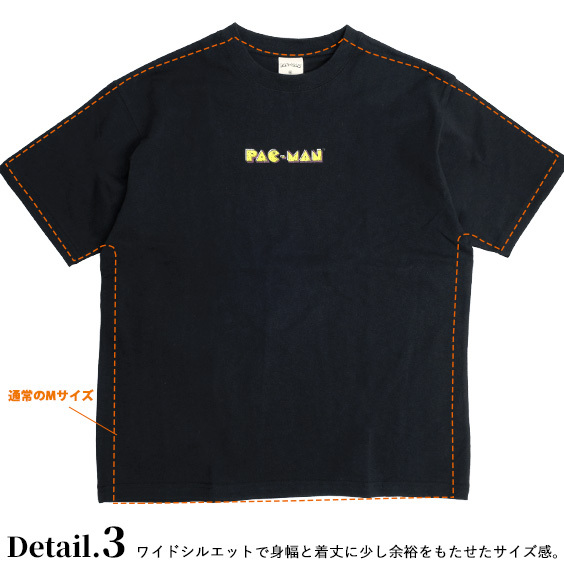 PAC-MAN Tシャツ パックマン レトロ かすれプリント 半袖Tシャツ