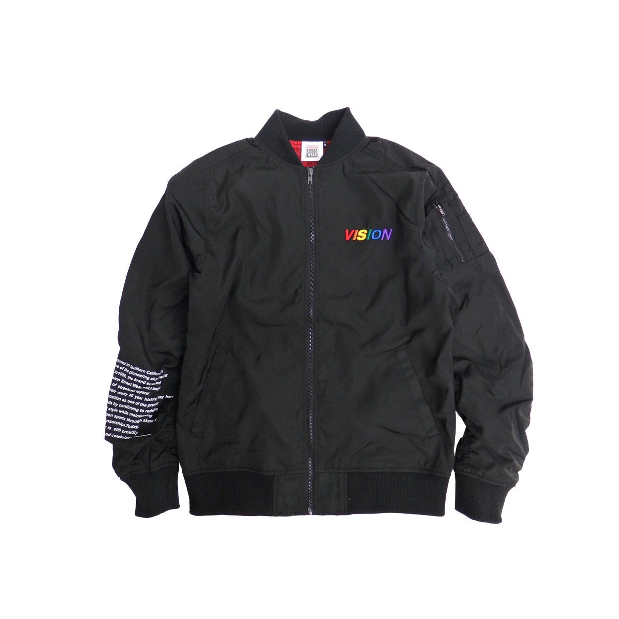VISION STREET WEAR ジャケット ロゴ刺繍 MA-1 ヴィジョン 3D VISION STREET WEAR ジャケット ロゴ刺繍 MA-1 ヴィジョン 3D
