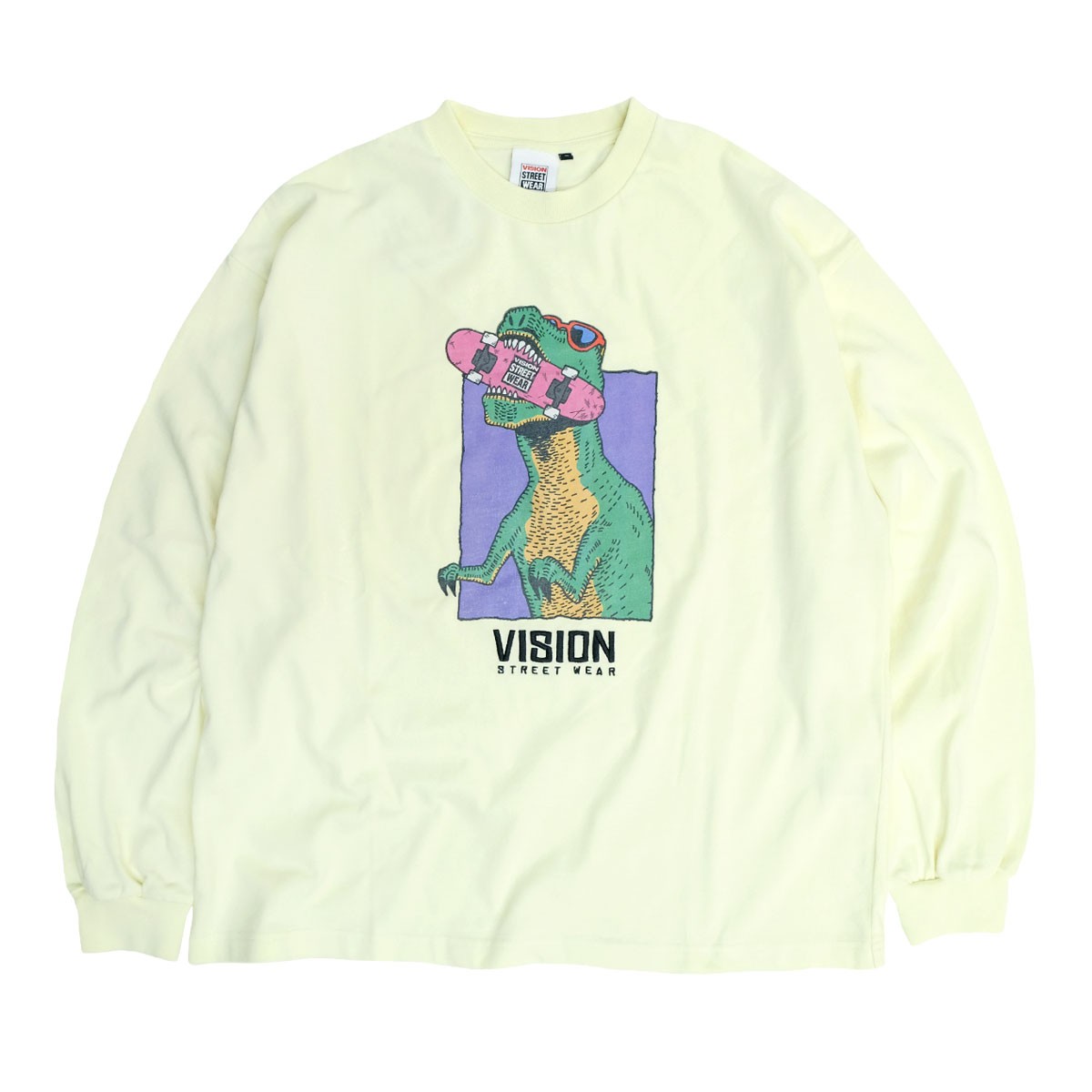 Vision Tシャツ 恐竜 プリント 長袖tシャツ ワイドシルエット ロンt ヴィジョンストリートウェア スケボー イラスト クルーネック ビッグ シルエット Vision 233 Vision 233 Renovatio 通販 Yahoo ショッピング