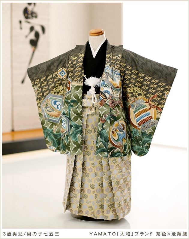 3歳 男の子 七五三 レンタル d3061 着物レンタル フルセット 753 子供
