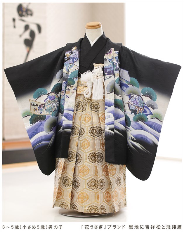 七五三 5歳 男の子 100cm〜110cm 袴レンタル d4216 子供着物 七草 753