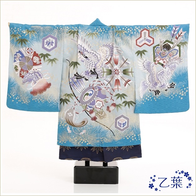 5歳 男の子 着物レンタル 七五三 d5151 子供着物 袴 フルセット 人気