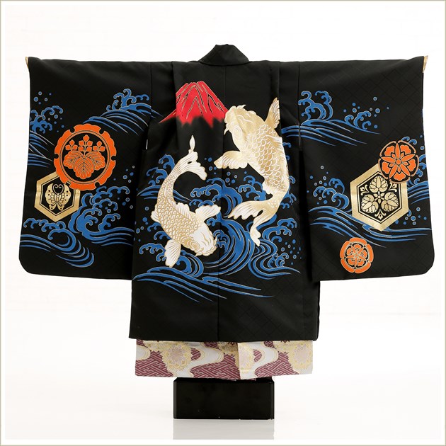 5歳 男の子 着物レンタル 七五三 d5178 子供着物 袴 フルセット 人気