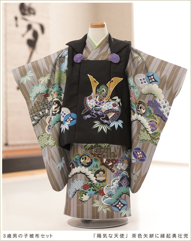 【美品】七五三　男の子用着物 3歳　被布フルセット df108.jpg