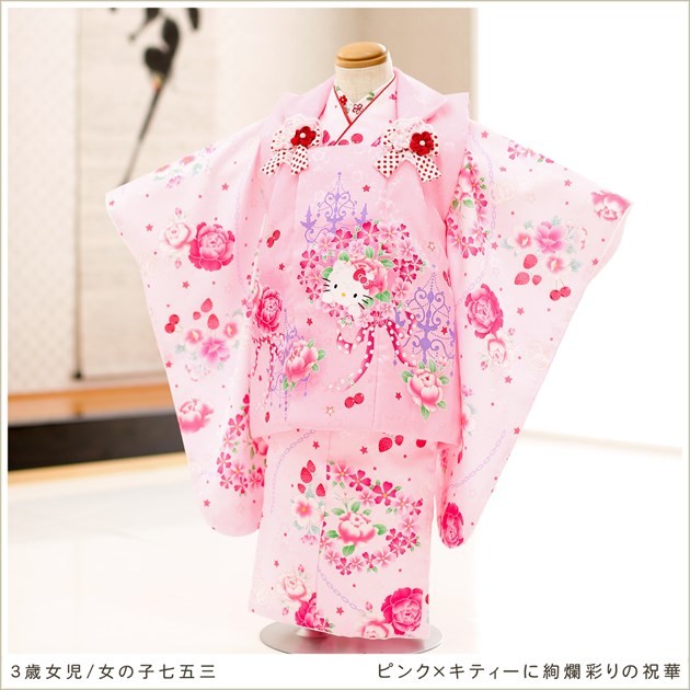 3歳女の子 七五三レンタル 被布セット f1213-5 子供着物 人気