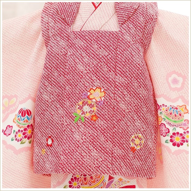 3歳女の子 正絹 着物レンタル 七五三 被布セット f1359-2 子供着物