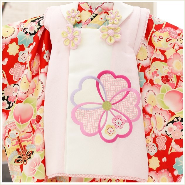 3歳女の子 着物 七五三レンタル 被布セット f1378 子供着物 人気