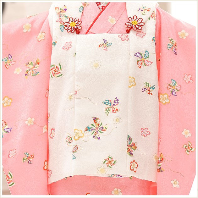 3歳女の子 正絹 着物 七五三レンタル 被布セット f1563 子供着物 人気