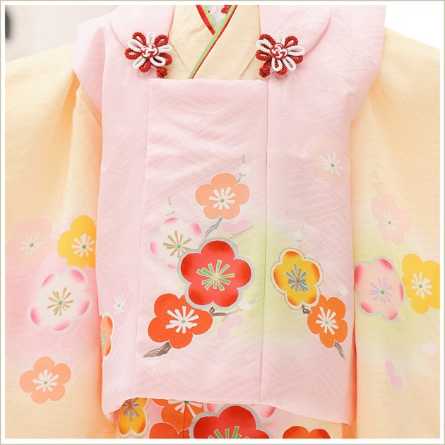 3歳女の子 正絹 着物 七五三レンタル 被布セット f1618 子供着物 人気