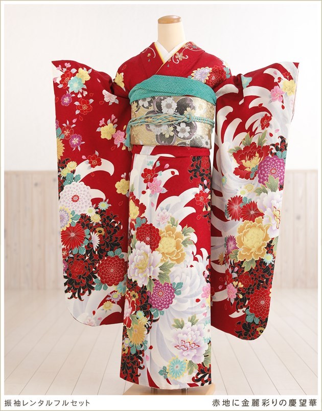 振袖　振り袖　晴れ着　美品　正絹　黒　成人式　豪華　結婚式　MX31 未仕立て 振袖 22点セット「Beatiful Japan ブルー×黒 鳳凰」仮