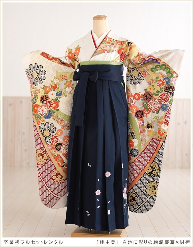 339逸品正絹【華やかブラック毬桜】金糸【振り袖6点フルセット】卒業謝恩会 fboh1254-2.jpg