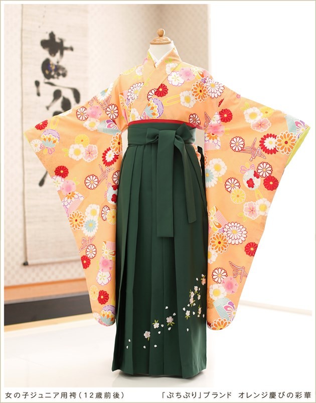 508aj27□ジュニア着物 十三参り 卒業式 縮緬 鞠 黄色 推し色□美品