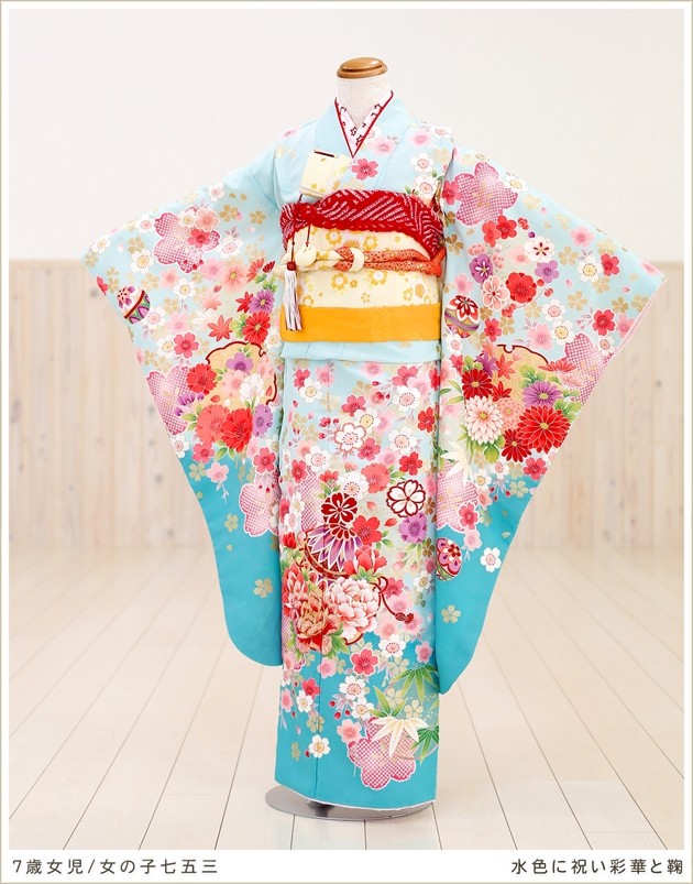 7歳 女の子 七五三レンタル 着物レンタル j7025 フルセット 753