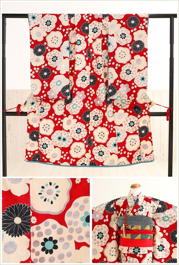 7歳 女の子 七五三レンタル 着物レンタル j7076 フルセット 753 子供