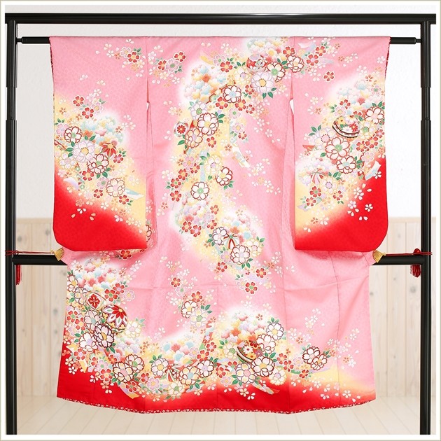 ❤七五三着物 七歳❤　女の子 / シルク100% 昭和レトロ 7歳 女の子 七五三レンタル 着物レンタル j7082 フルセット 753 子供