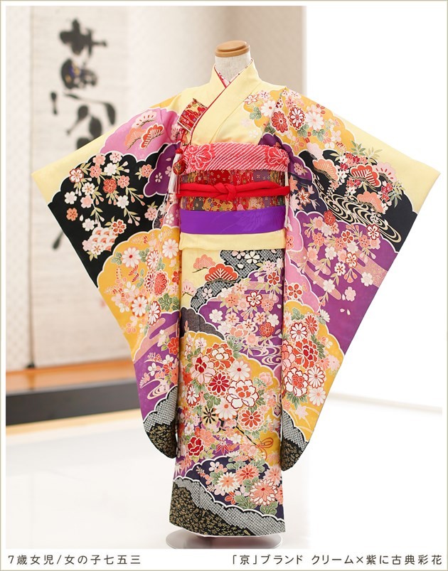 7歳 女の子 七五三レンタル 着物レンタル j7146 フルセット 753 子供