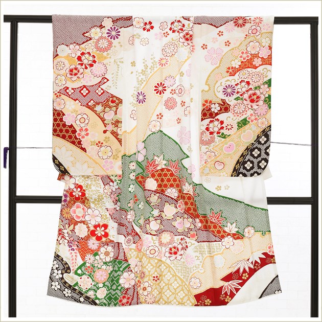 7歳 女の子 七五三 正絹 着物レンタル j7359 フルセット 上質 753 子供