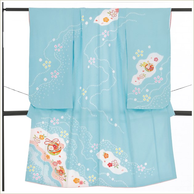 7歳 女の子 七五三 正絹 着物レンタル j7367 フルセット 上質 753 子供