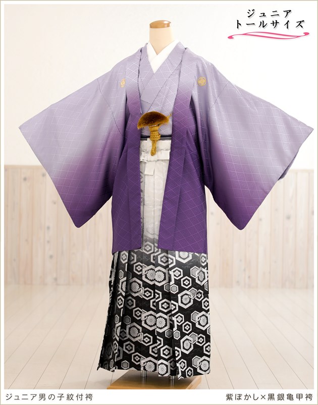 身長160cm 165cm 小学校卒業式 ジュニア紋付袴レンタル 男 jbmo064-4
