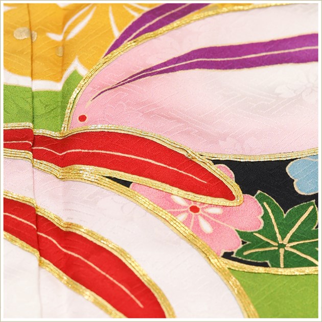 10歳〜13歳 正絹 ジュニア振袖レンタル jk0261 女の子 ジュニア着物 十