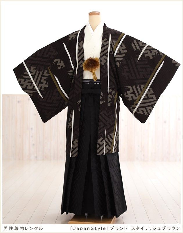 卒業式 袴レンタル 男 mo088 羽織袴 紋付フルセット 人気 メンズ 結婚