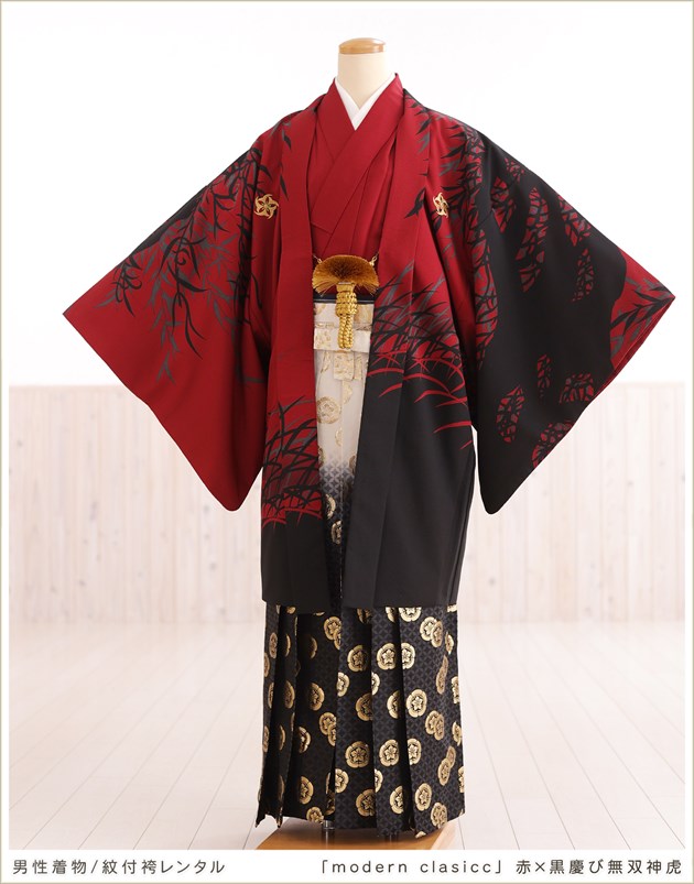 卒業式 袴レンタル 男 mo211 羽織袴 紋付フルセット 人気 メンズ 結婚
